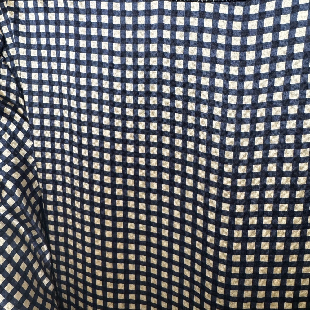 BCBGMaxAzria 100% silk V-Neck Waisted Dress navy/taupe - Picture 7 of 7